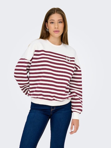 Sweat-shirt 'ONLAdele' ONLY en blanc : devant