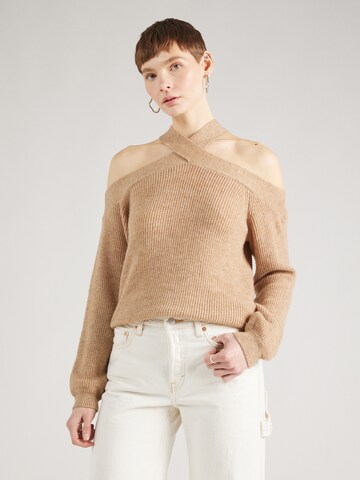 Pull-over 'ALMI' SOMETHINGNEW en marron : devant