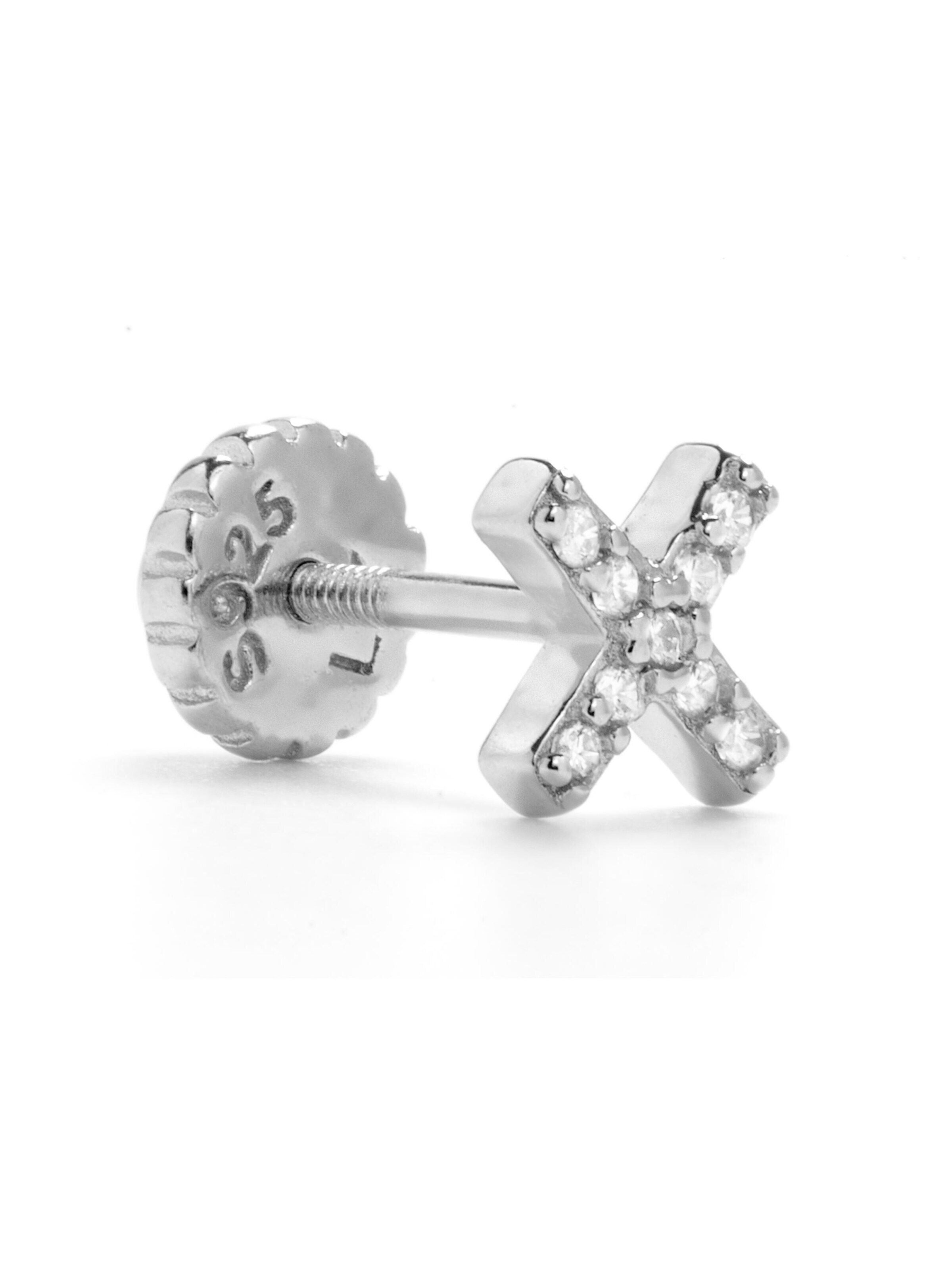 Luxenter Piercingschmuck 'Garlin'‌‌‌‌‌‌‌‌‌ in Weiß: Vorderseite