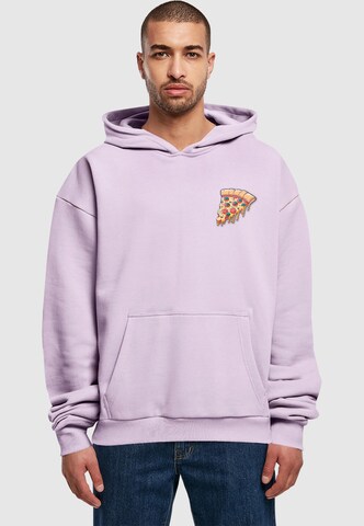 Merchcode Sweatshirt 'Pizza Comic' in Lila: Vorderseite