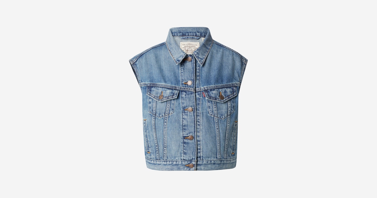 Flaxing LEVI'S ® Γιλέκο 'SHRUNKEN 90S VEST STOP FLAXING IN LINEN DENIM' σε Μπλε ...