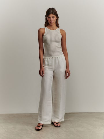 ABOUT YOU x Marie von Behrens Wide leg Pleated Pants 'Emelie' in White