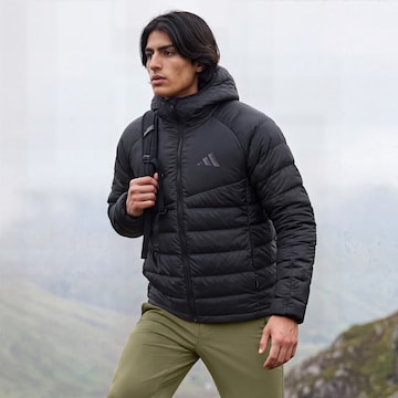 ADIDAS TERREX Μπουφάν πεζοπορίας ' Xperior CLIMAWARM+ Down Hooded' σε μαύρο