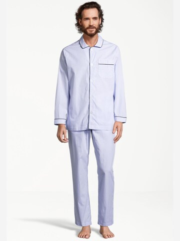 SEIDENSTICKER Pyjama lang 'Web'‌‌‌‌‌ in Blau