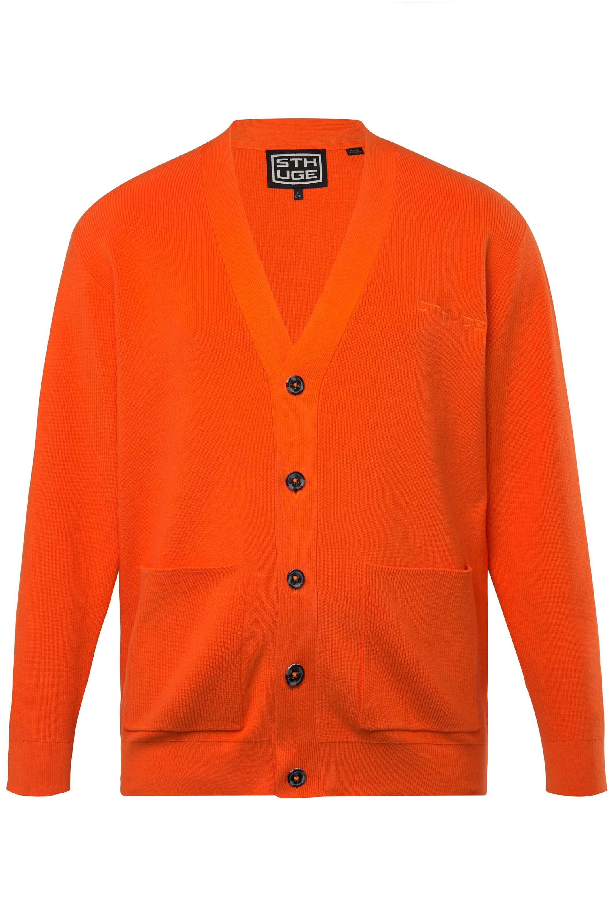 STHUGE Knit cardigan in Orange: front