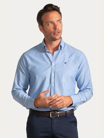 Williot Regular fit Zakelijk overhemd 'Oxford' in Blauw: voorkant