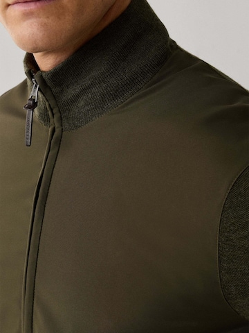 Giacca di mezza stagione 'TRAVEL NY/KNIT FZ HYB' di Hackett London in verde