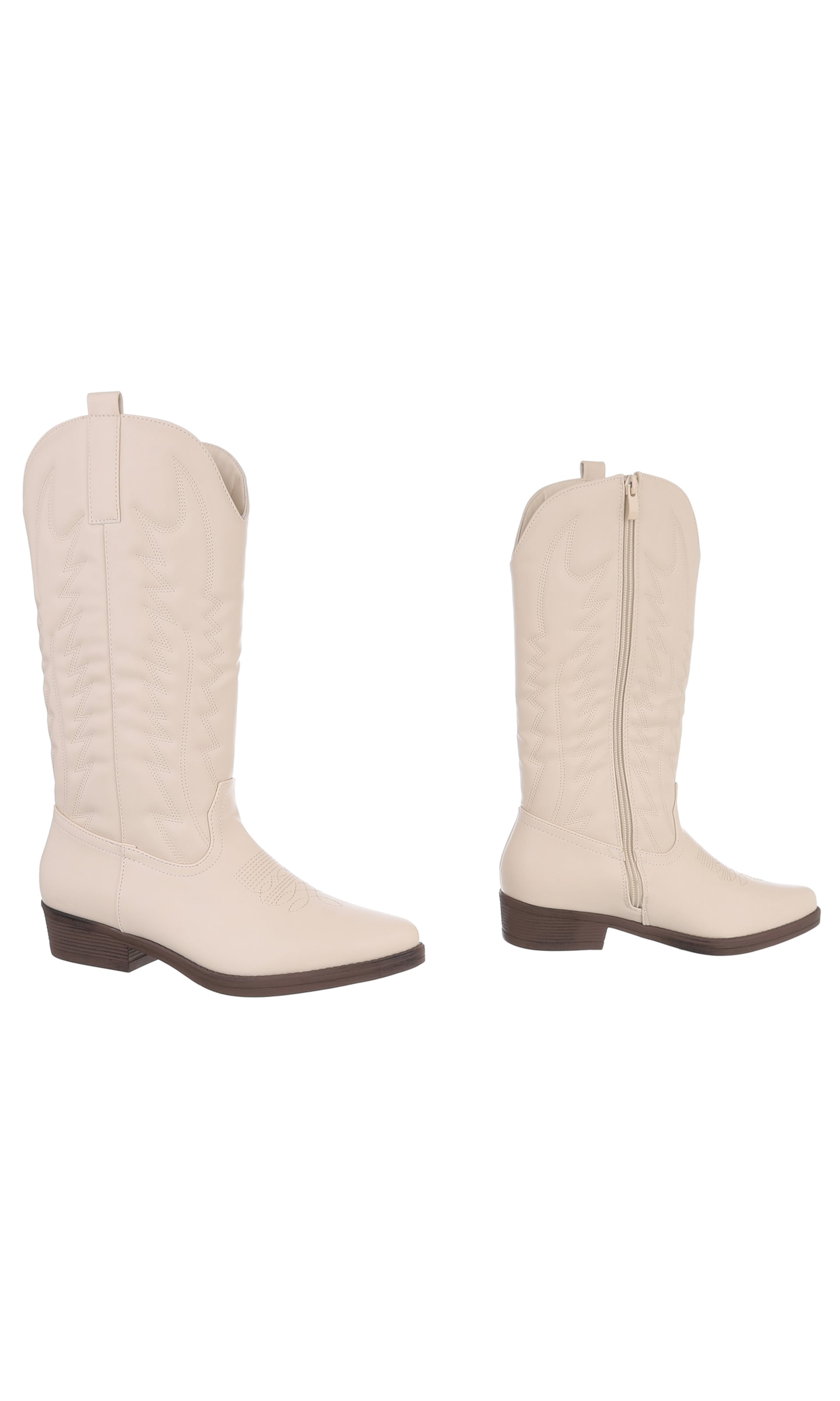 Ital-Design Cowboy Boots in Beige