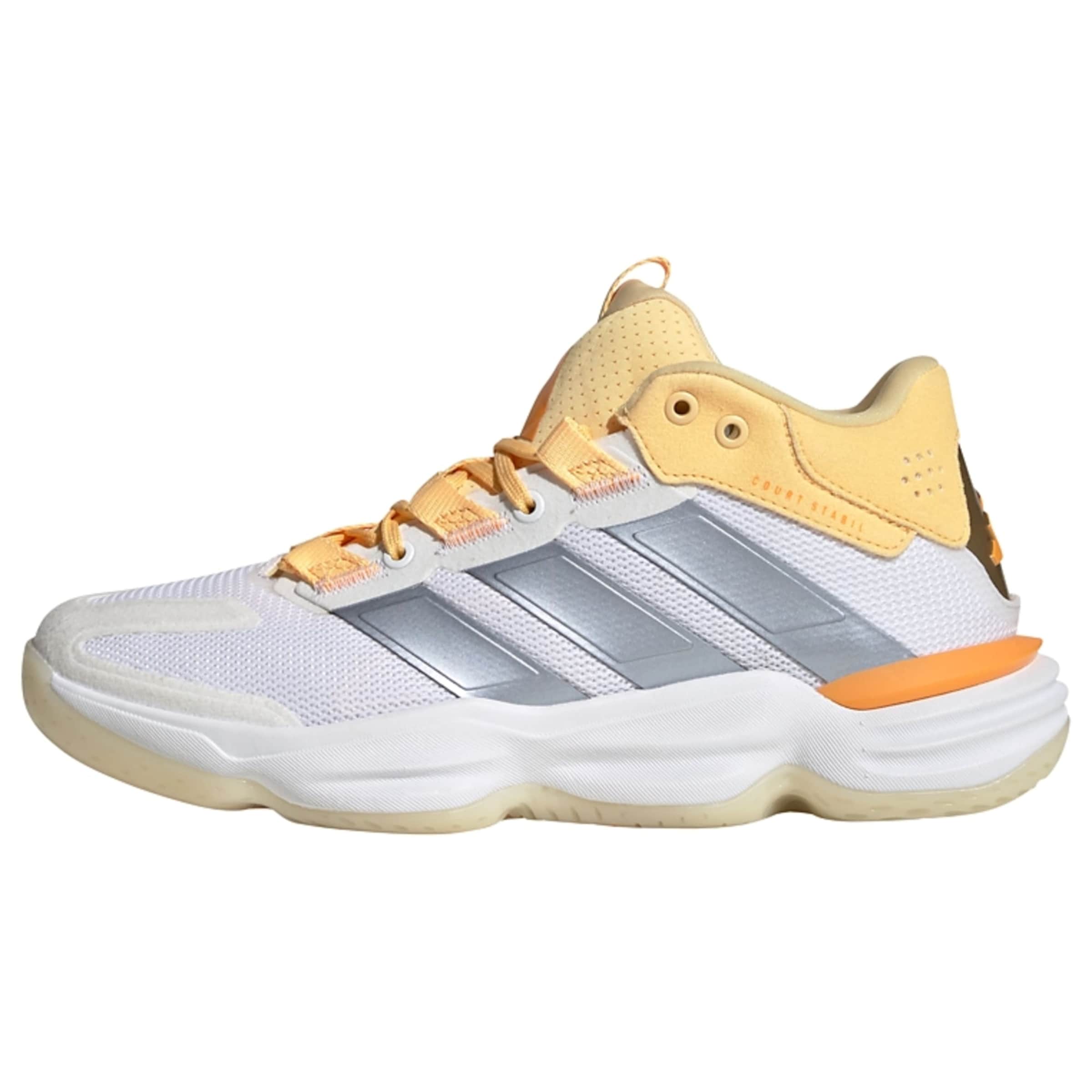 ADIDAS PERFORMANCE Athletic Shoes 'Court Stabil' in Pastel yellow / Silver / White, Item view