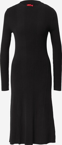 HUGO Úpletové šaty 'Silbyz' – černá: přední strana