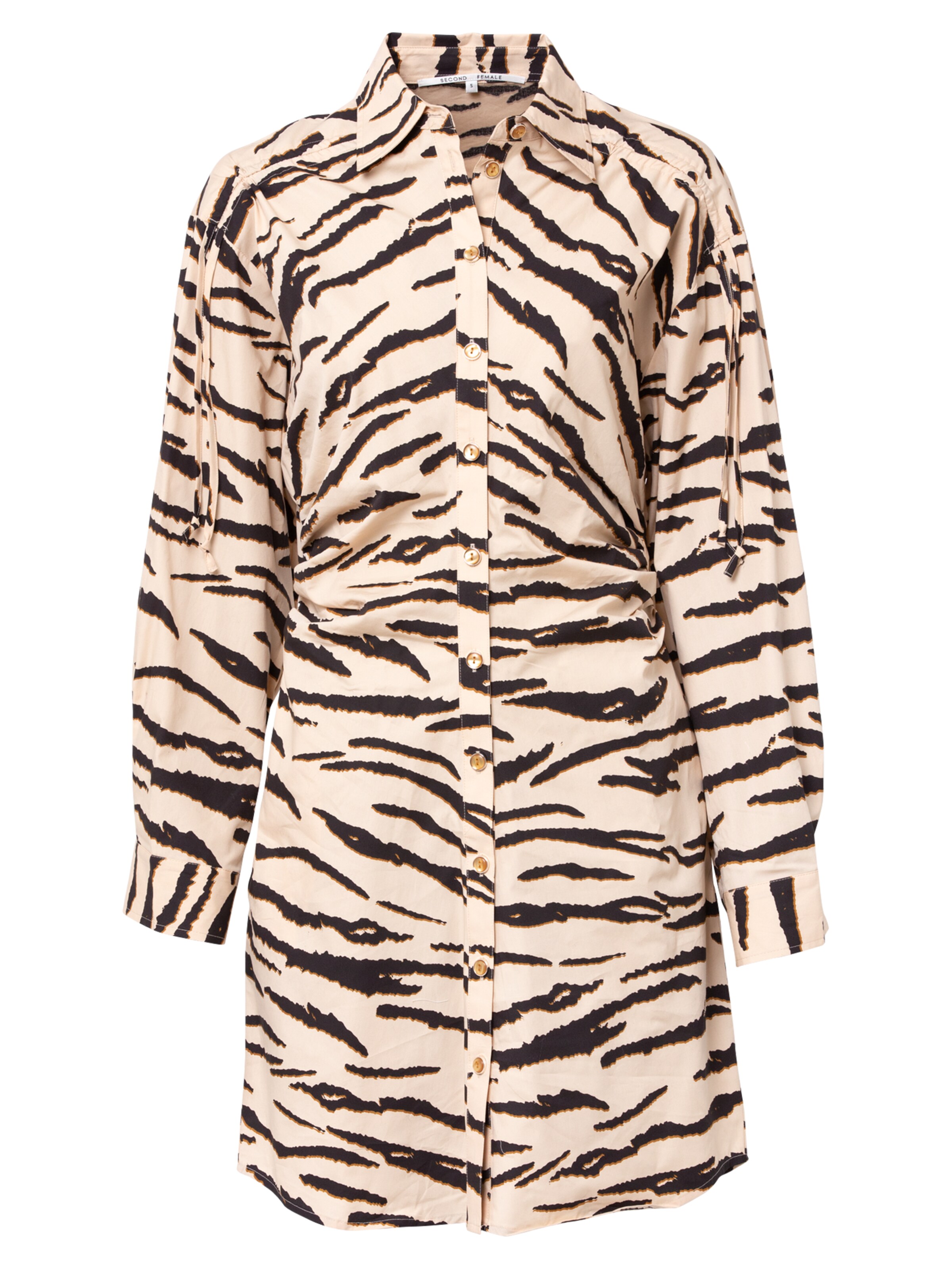 Robe-chemise SECOND FEMALE en beige : devant