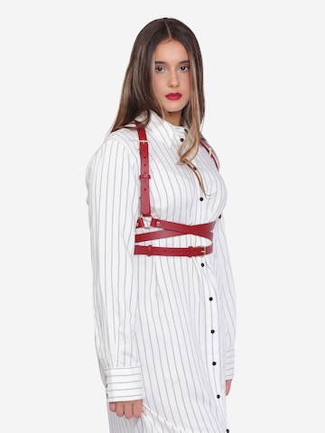 Haute Cuir Riem 'Double Belt Harness' in Rood