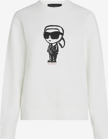 Karl Lagerfeld Collegepaita 'IKON' värissä valkoinen: etupuoli