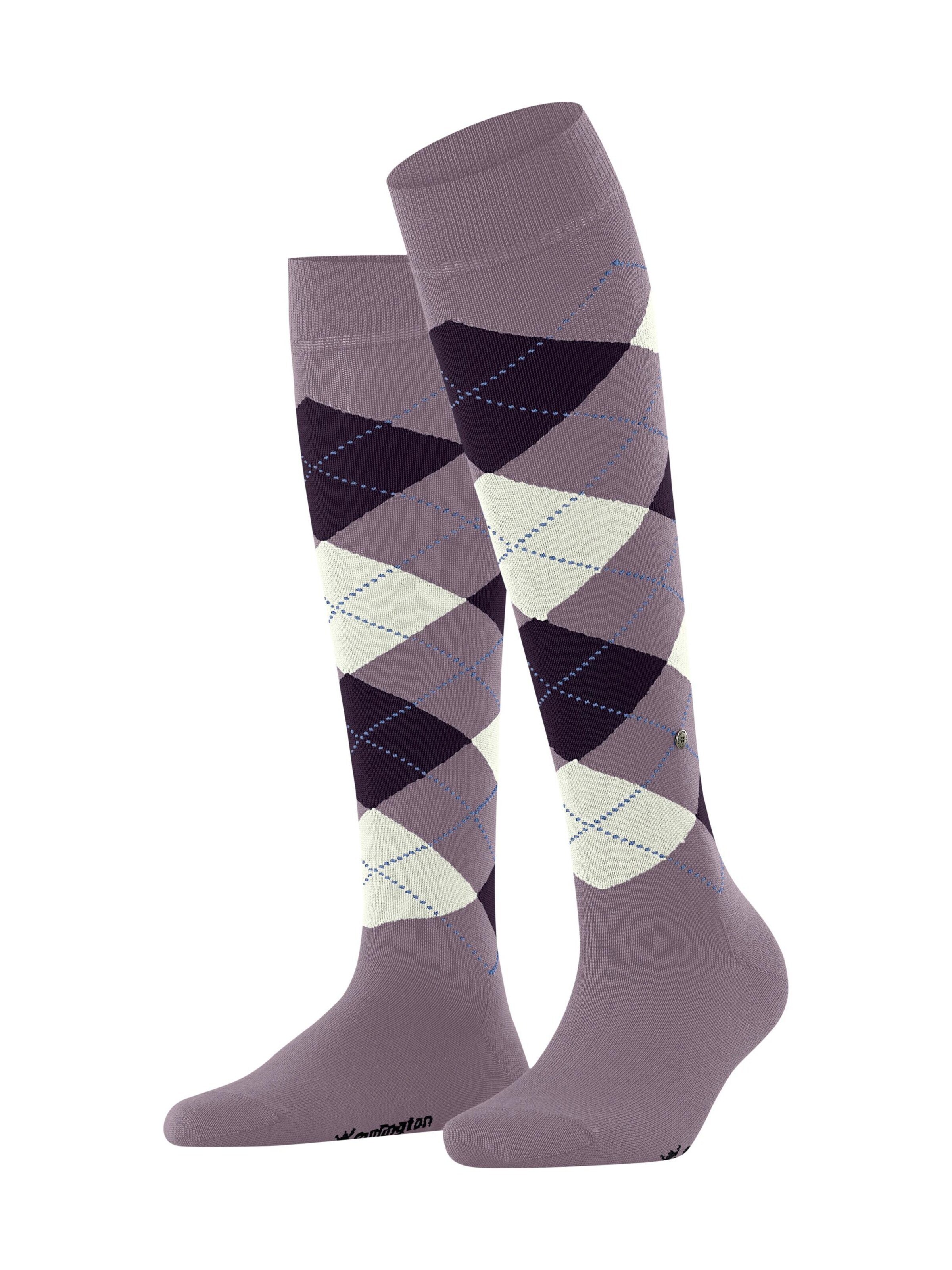 BURLINGTON Over the Knee Socks 'Marylebone' in Purple: front
