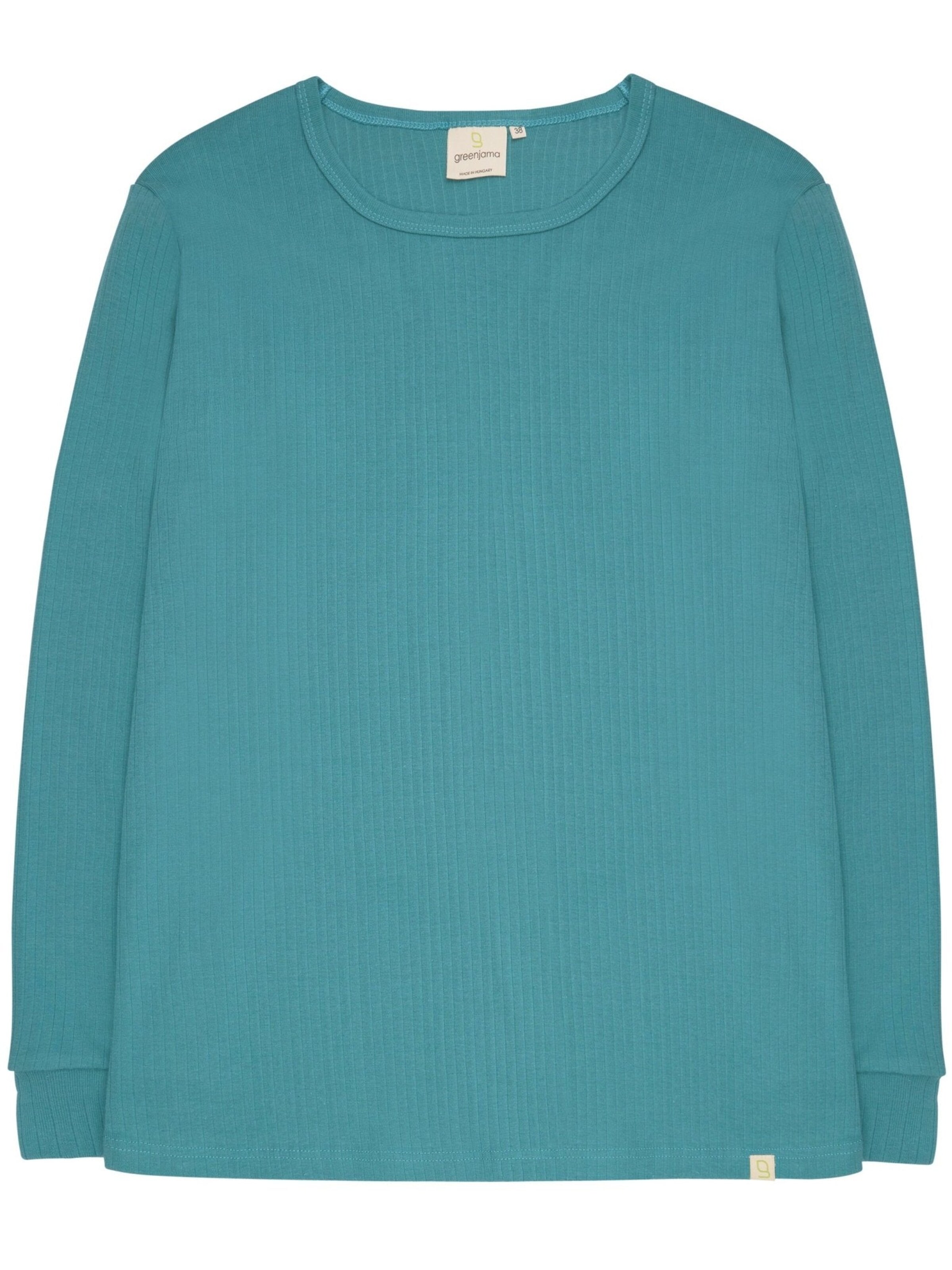 greenjama Pajama Shirt 'Derby-Rib' in Green: front