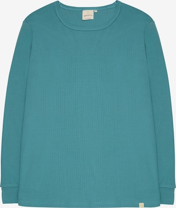 greenjama Schlafshirt 'Derby-Rib' in Grün: Vorderseite