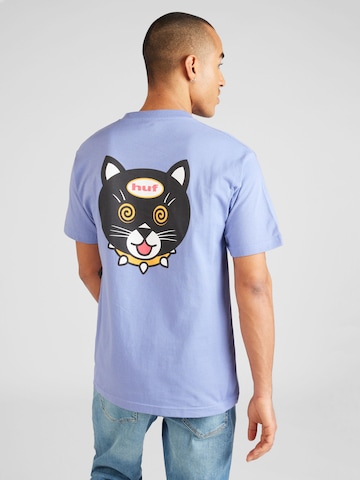 purpurinė HUF Marškinėliai 'Hypno Cat': priekis