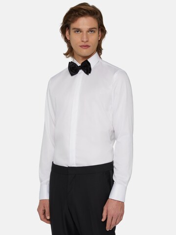 Boggi Milano Slim fit Button Up Shirt in White: front