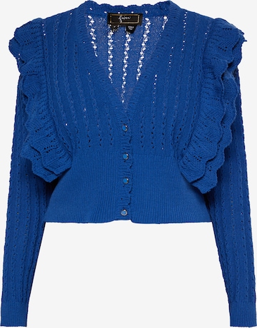 faina Gebreid vest in Blauw: voorkant