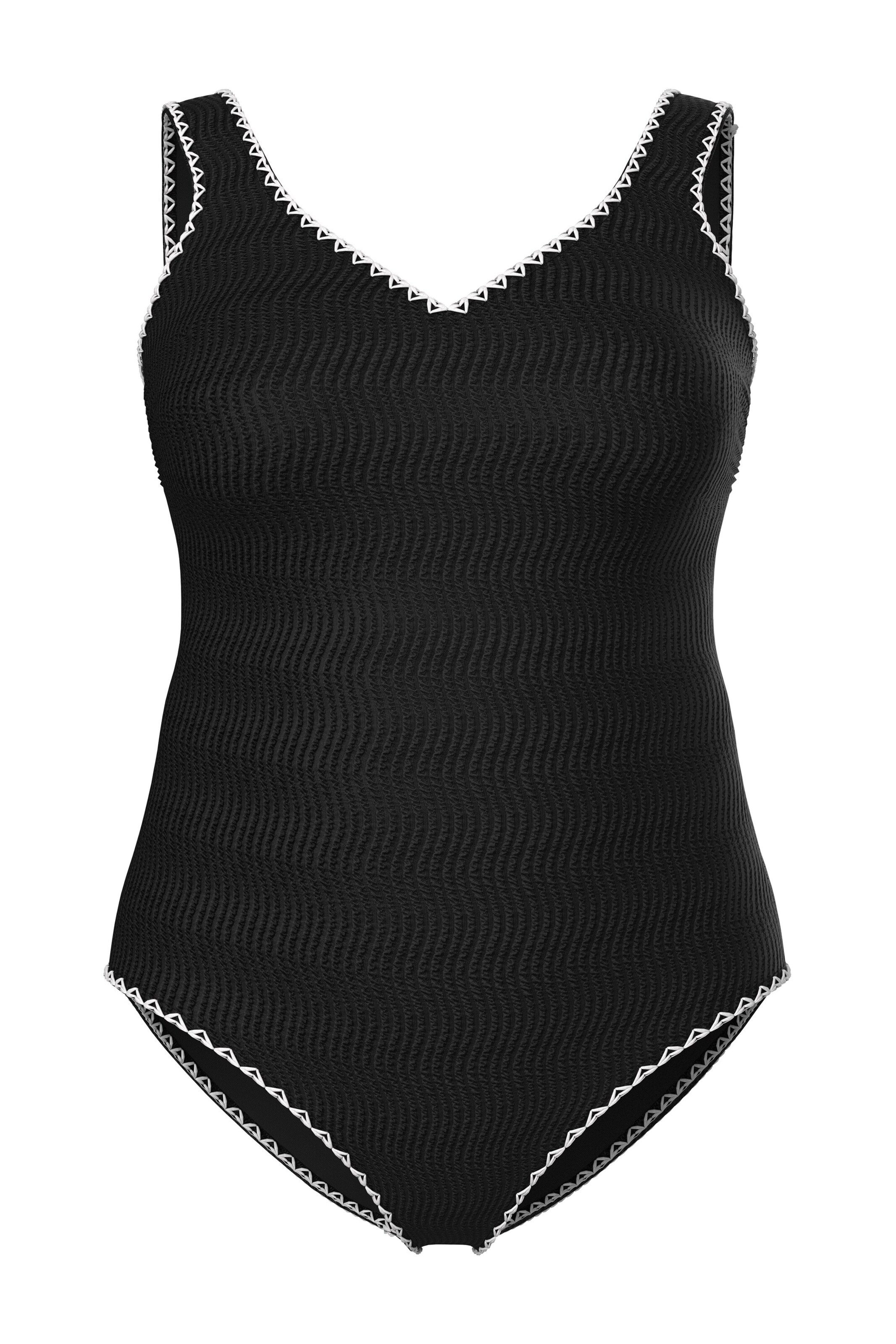 Ulla Popken Swimsuit in Black: front
