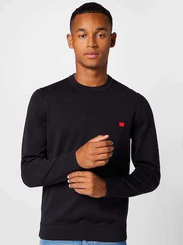 HUGO Sweater 'San Cassius' in Black: front