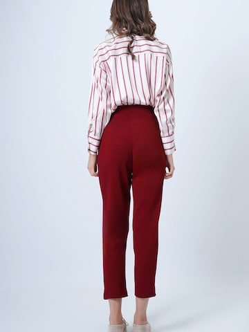 Trend Alaçatı Stili Tapered Bandplooibroek in Rood