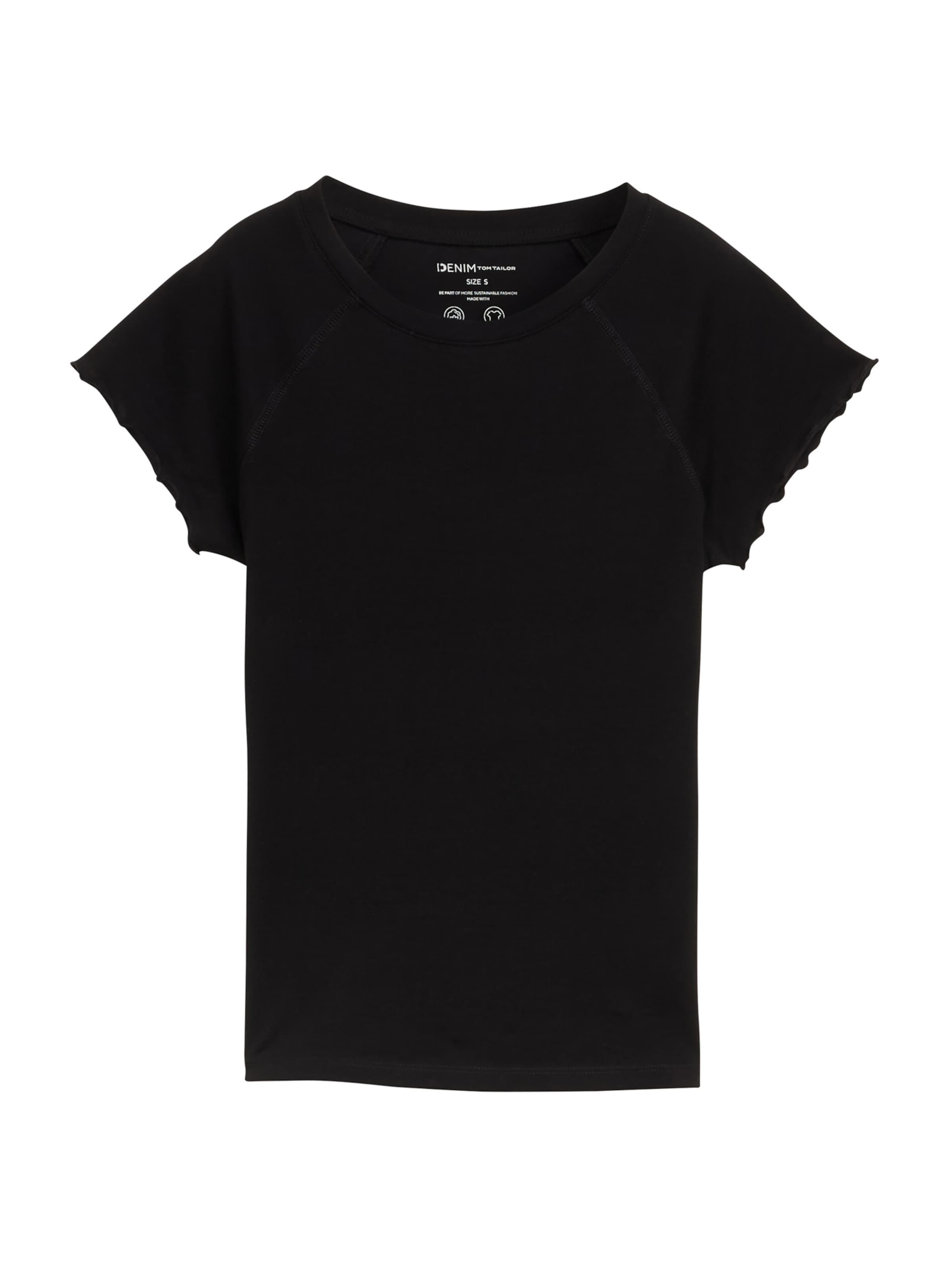 TOM TAILOR DENIM Tričko – černá: přední strana
