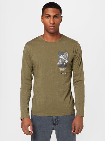 Key Largo Shirt 'ENEMIES' in Groen: voorkant