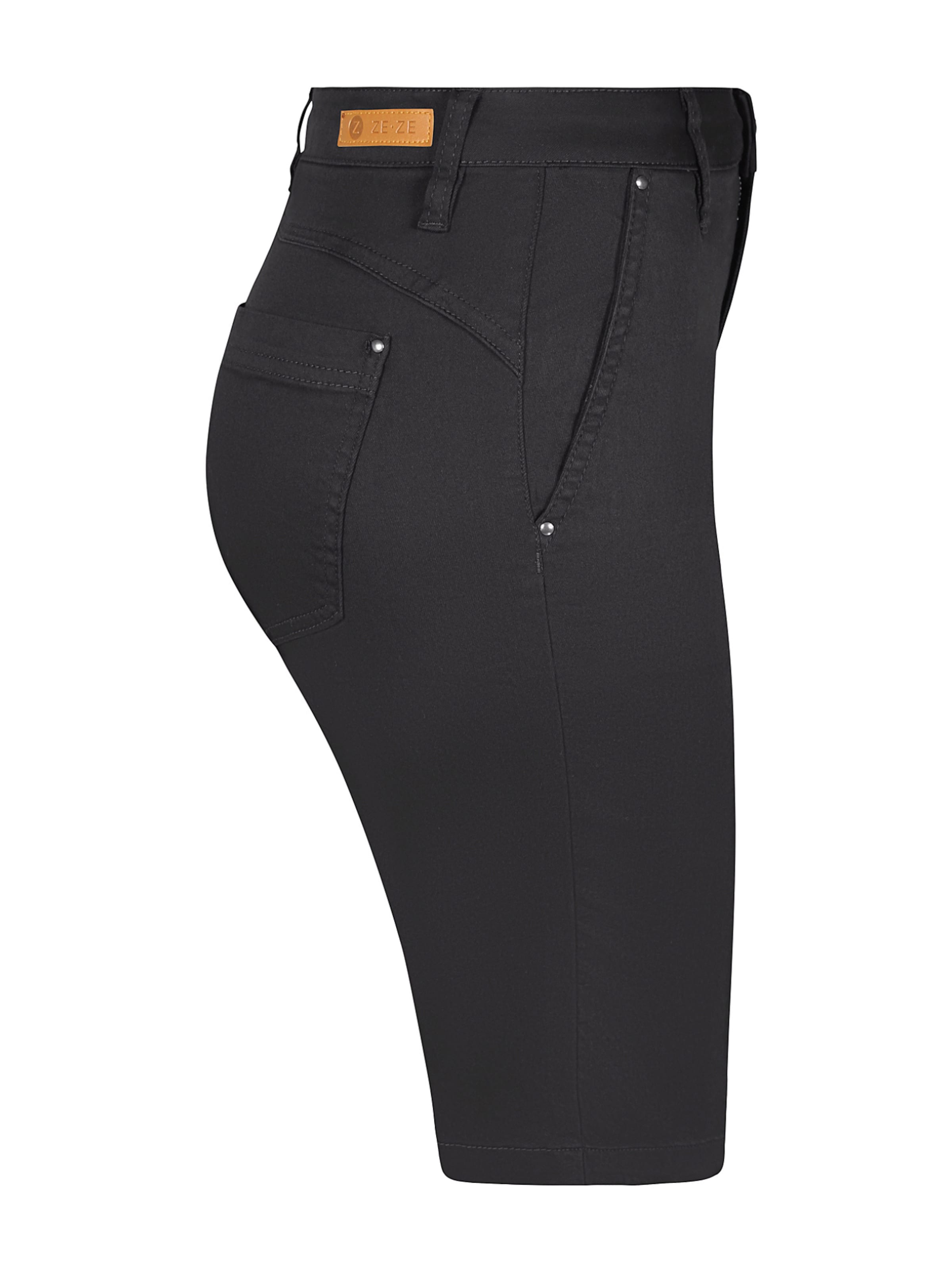 ze-ze Slimfit Bukser 'Sanne 347' i sort