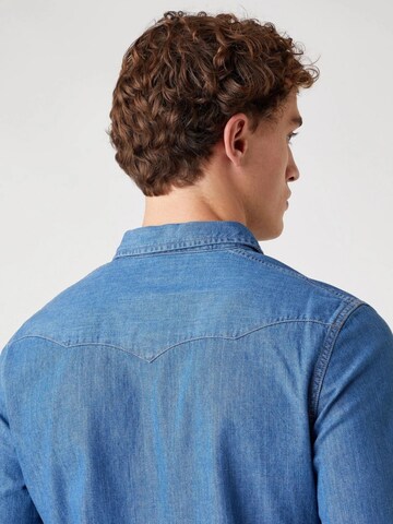 Maglietta 'Ls Western Shirt Mid Stone W5F25K14V 112130117' di WRANGLER in blu