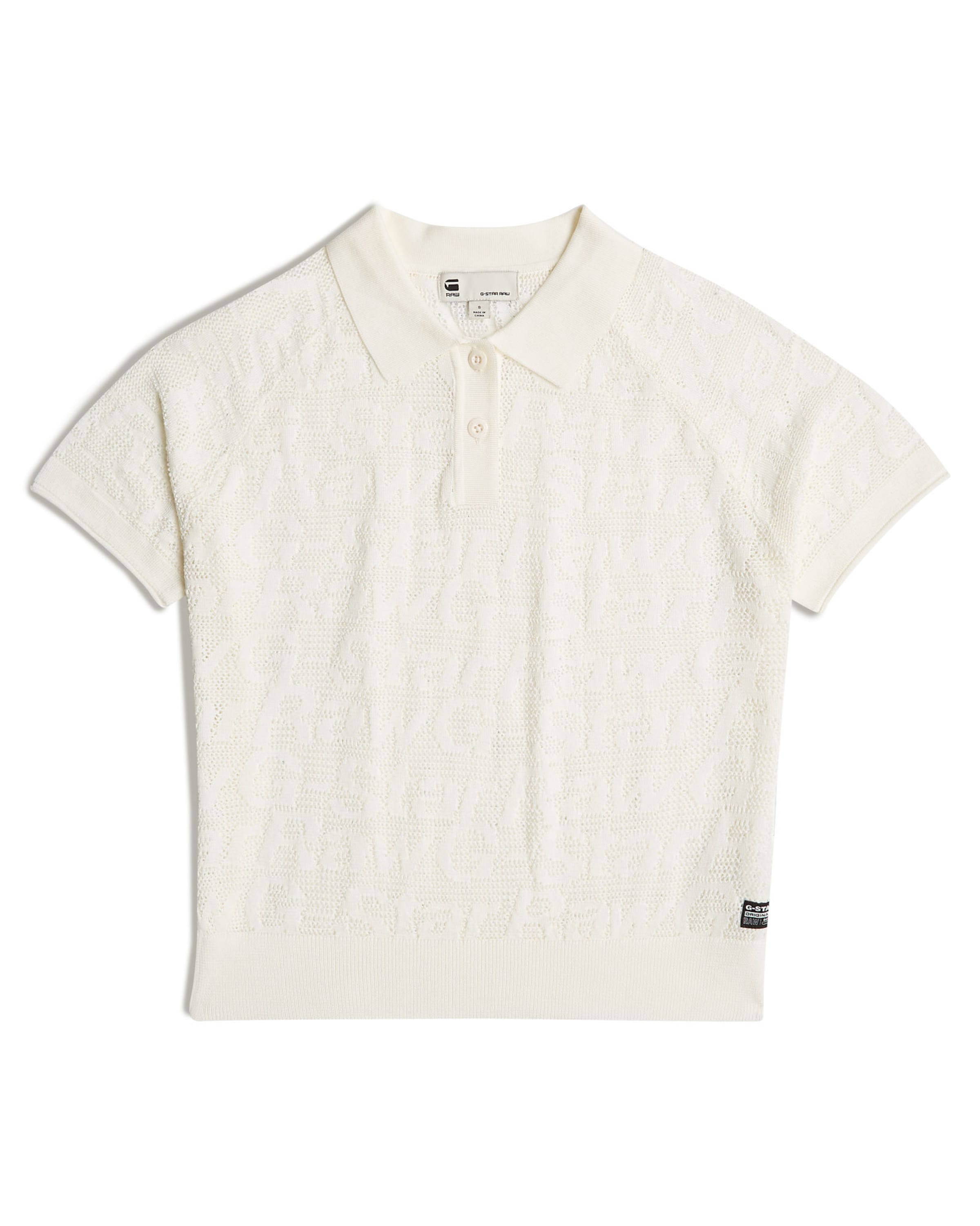 G-STAR Trui 'Pointelle' in Wit: voorkant