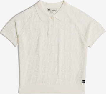 Pull-over 'Pointelle' G-STAR en blanc : devant