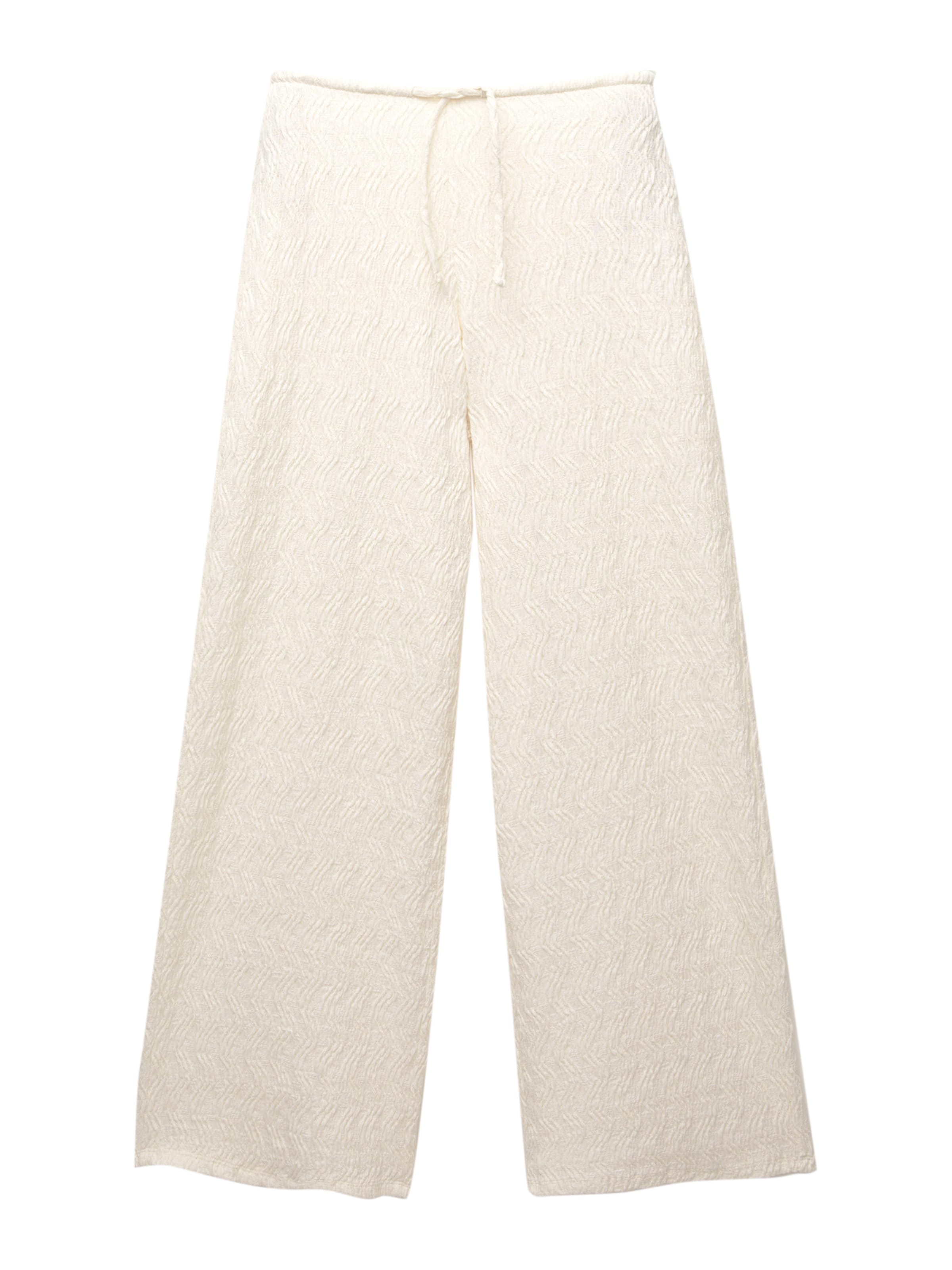 Pull&Bear Wide Leg Hose in Beige: Vorderseite