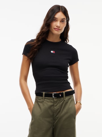 Tricou de la Tommy Jeans pe negru: față
