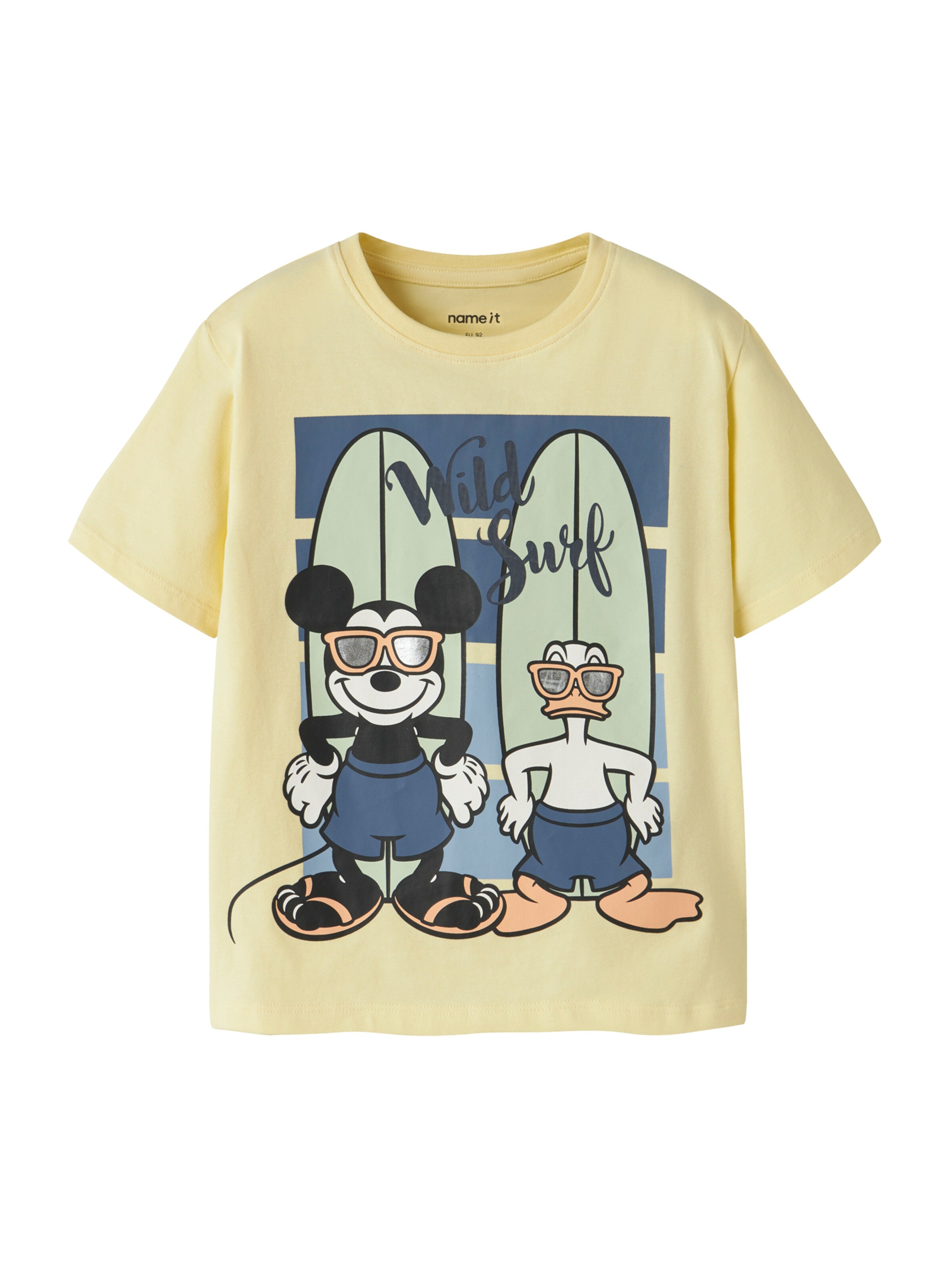 NAME IT Shirt 'NMMART MICKEY' in Yellow: front