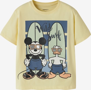 NAME IT Shirt 'NMMART MICKEY' in Yellow: front