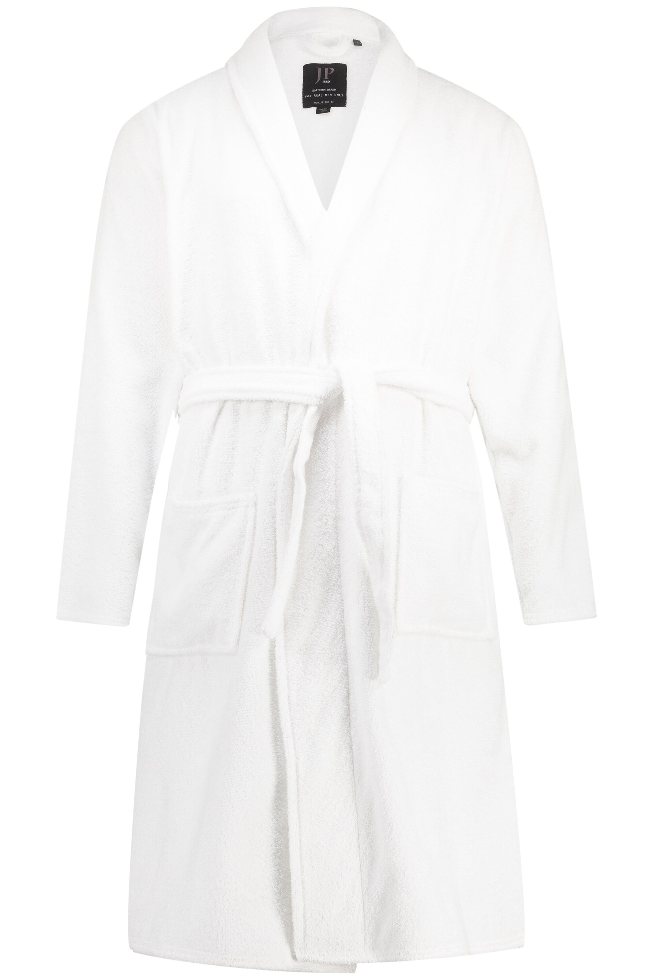 JP1880 Bademantel in Weiß: Vorderseite