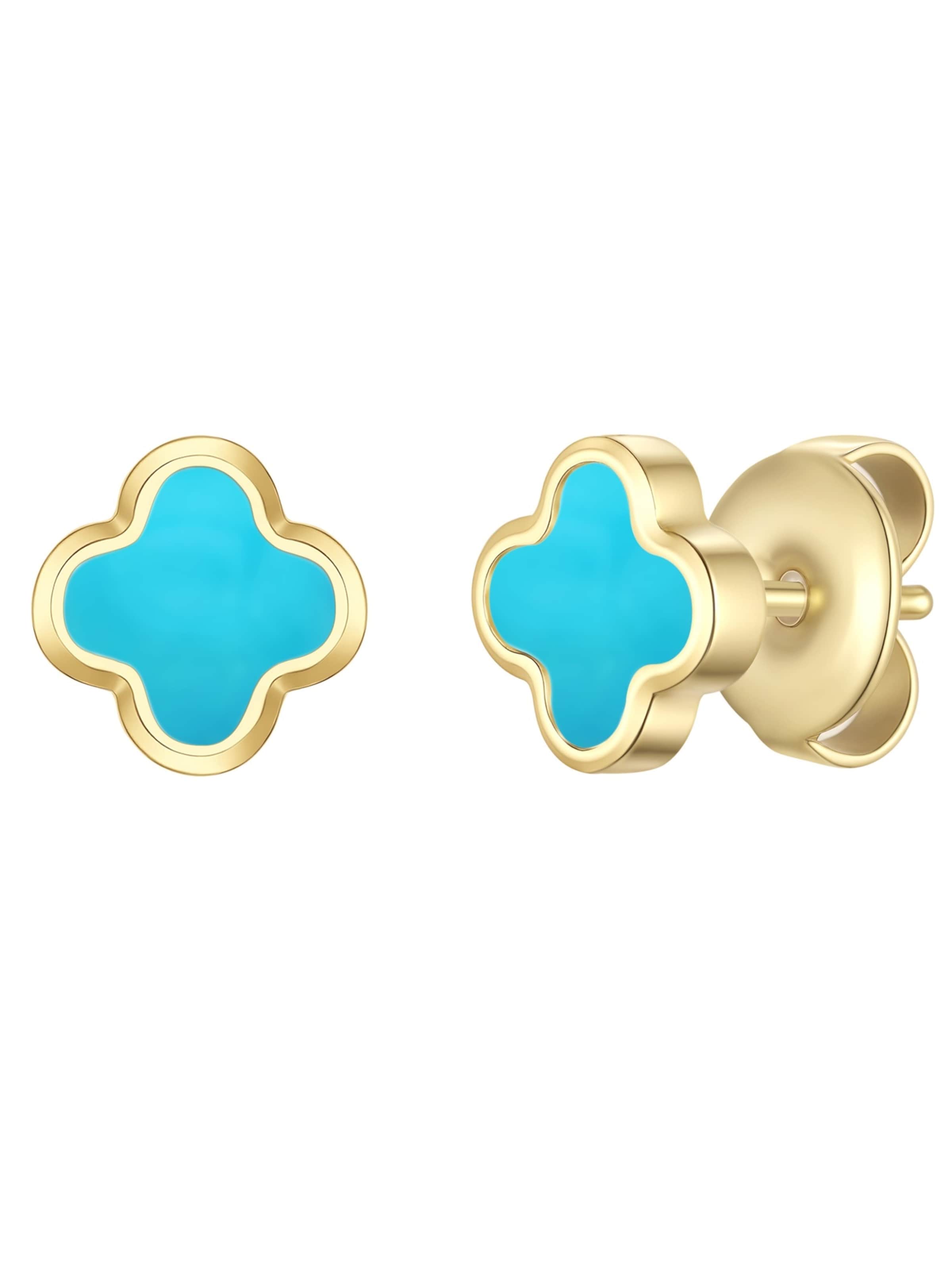 Glanzstücke München Earrings in Aqua / yellow gold, Item view