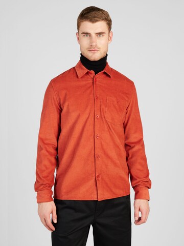 MELAWEAR Regular fit Button Up Shirt 'NIMIT' in Orange: front