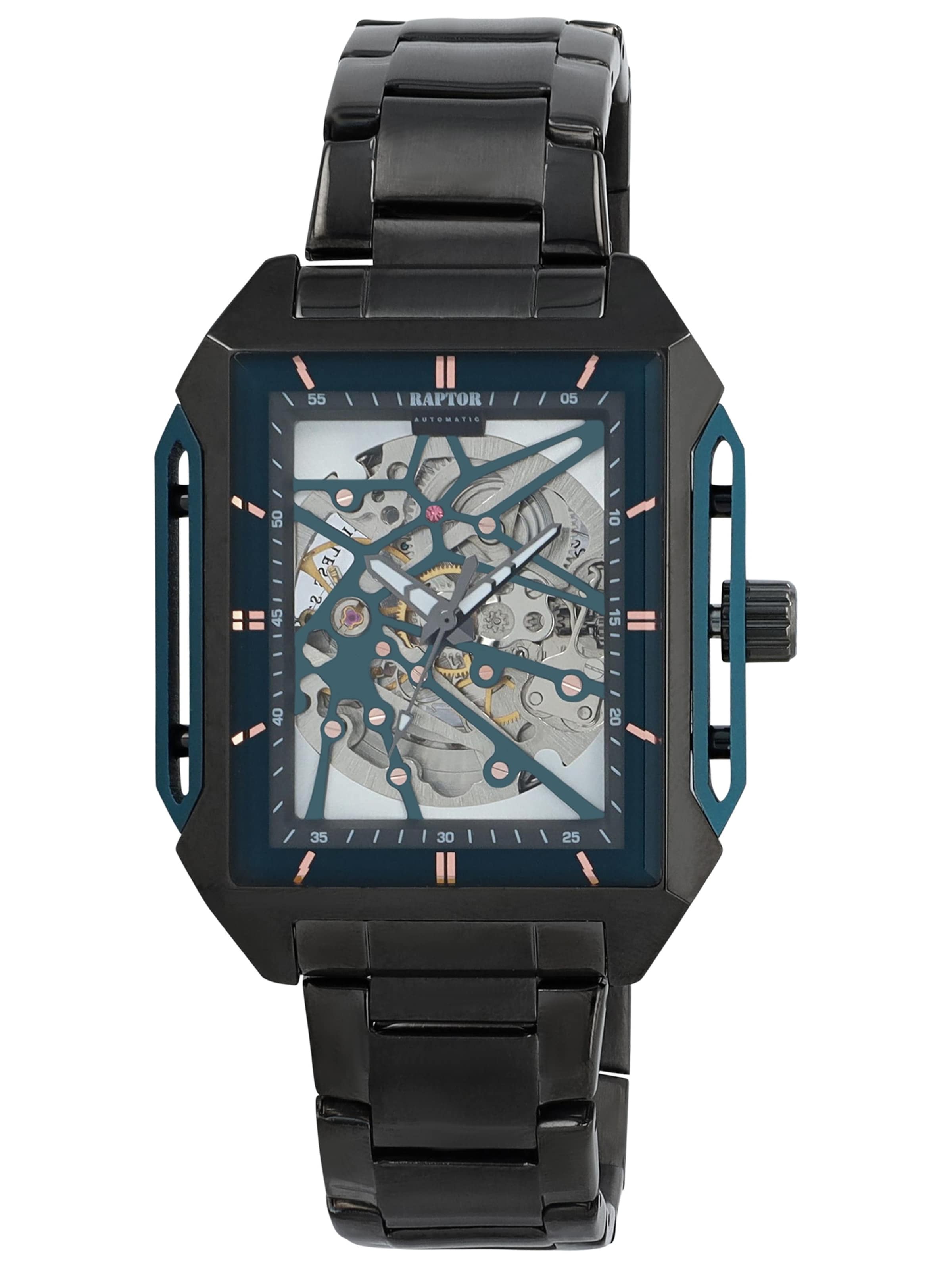 Raptor Analog Watch 'silberfarbig, 5 ATM' in Black: front