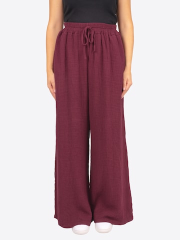 Seasons of April Wide Leg Hose 'AYANA MUSSELIN' in Rot: Vorderseite