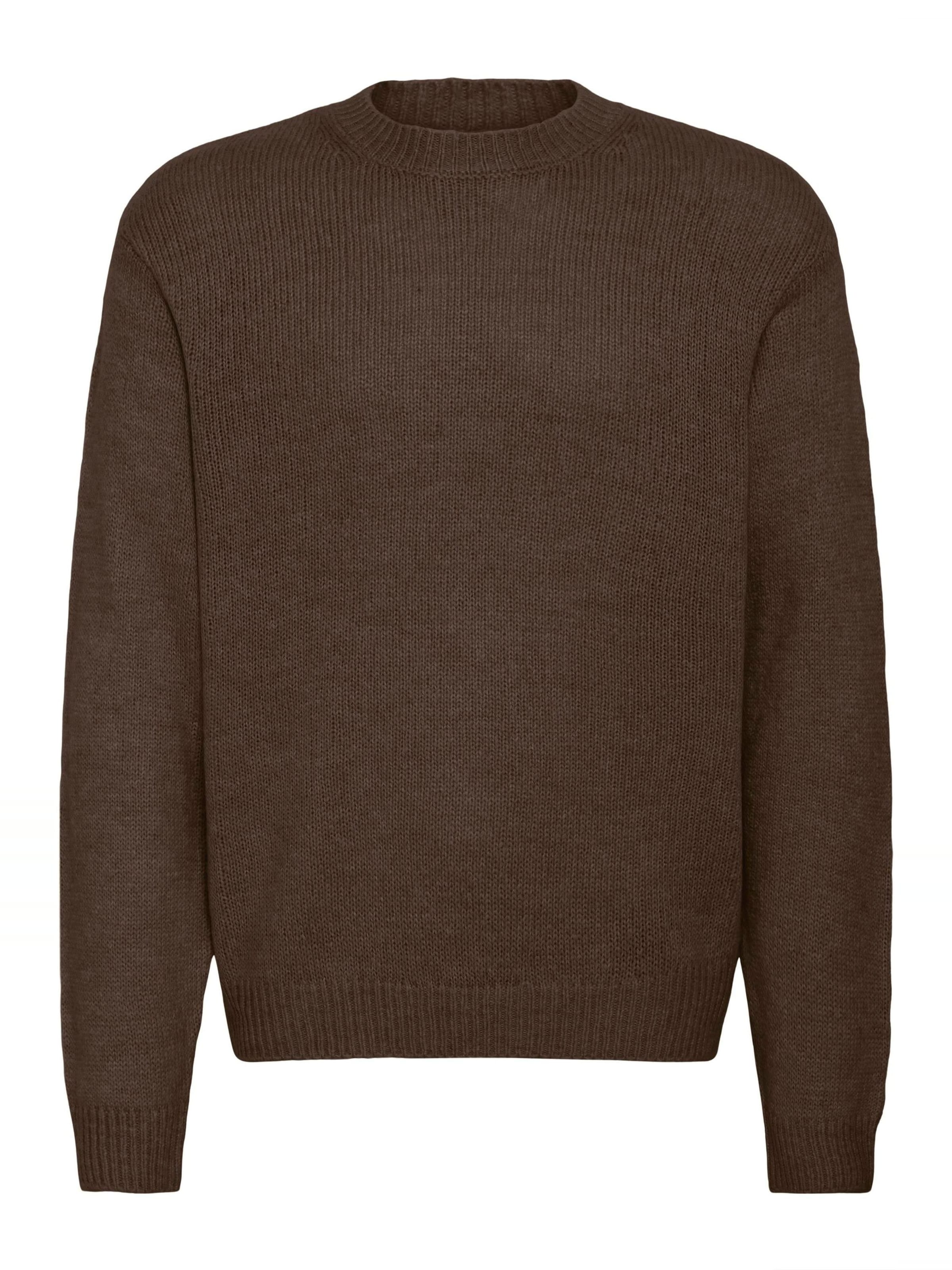 !Solid Strickpullover ' SDHamdani ' in Braun: Vorderseite