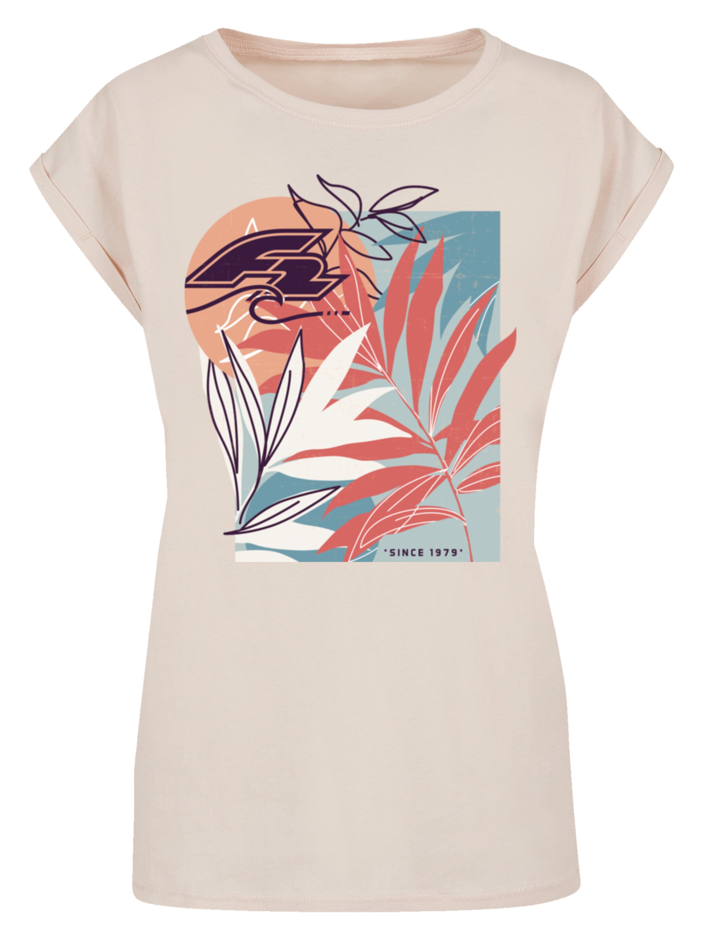 F2 T-Shirt 'F2 Beach Vibes Sommer Style' in Beige: Vorderseite