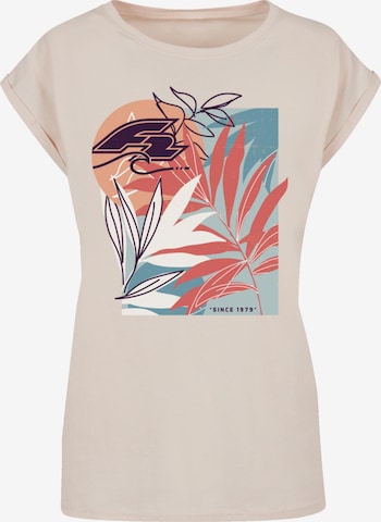 F2 T-Shirt 'F2 Beach Vibes Sommer Style' in Beige: Vorderseite