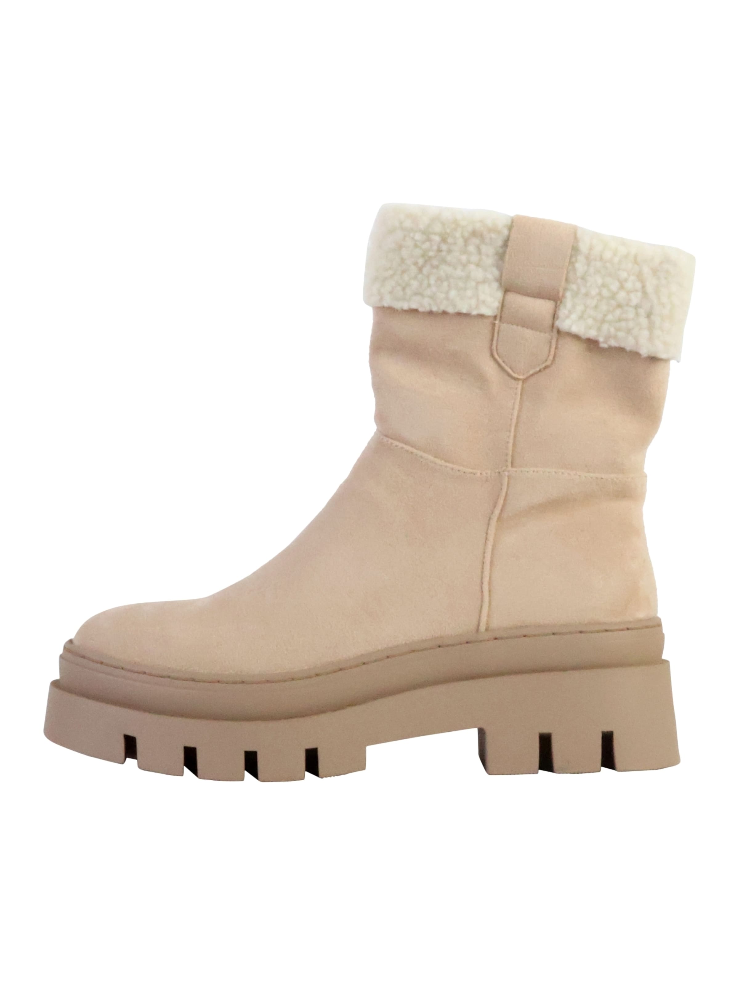 Bottines 'Stiefeletten mit Reißverschluss' The Divine Factory en beige : devant
