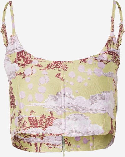 Nasty Gal Top in de kleur Limoen / Pastellila / Bourgogne / Wit, Productweergave