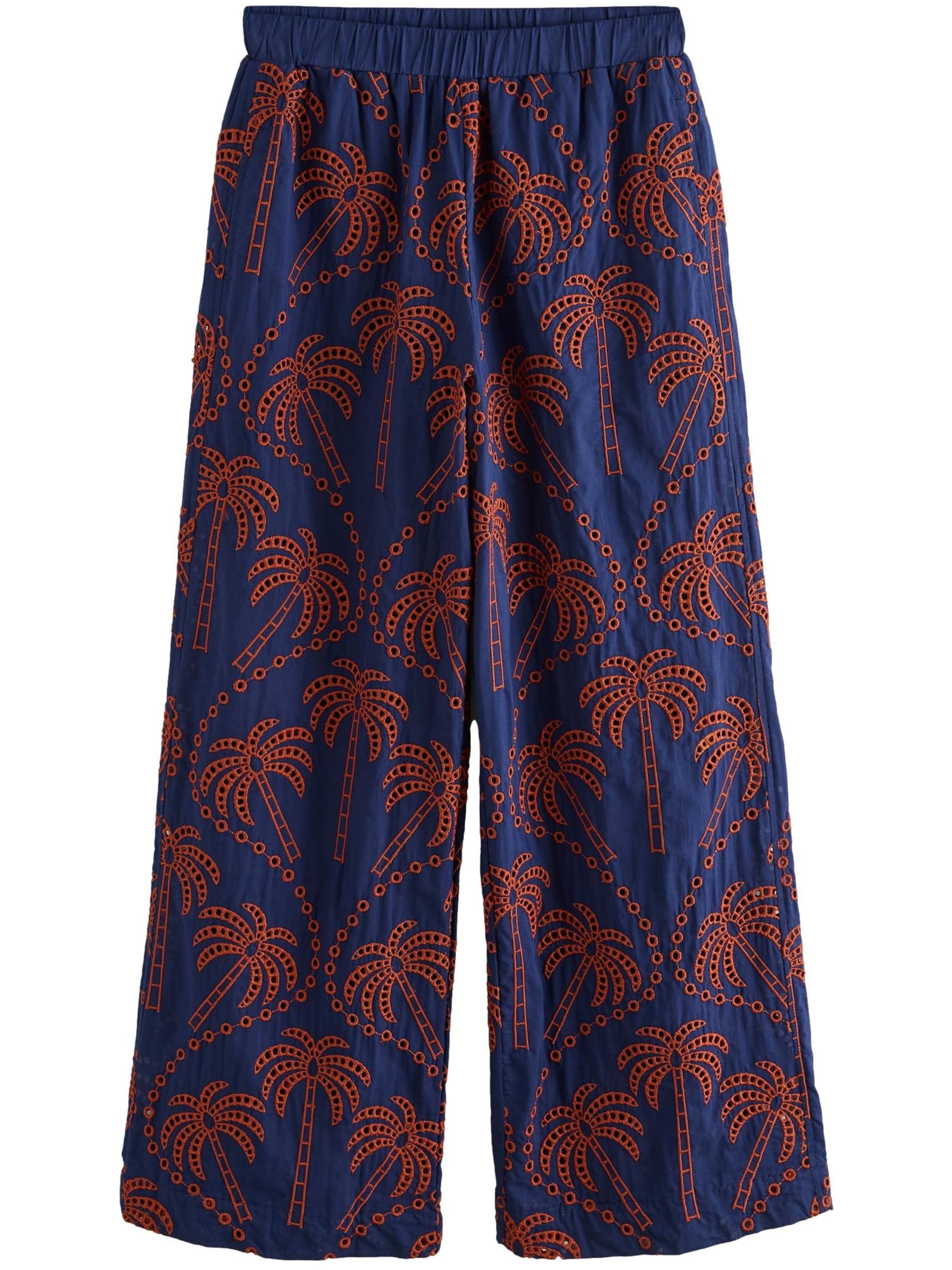 Wide Leg Pantalon 'Palmen-Print' Next en bleu : devant