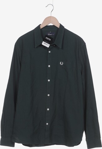 Fred Perry Button Up Shirt in XXL in Green: front