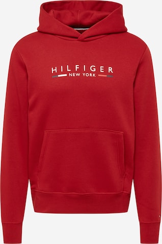 sarkans TOMMY HILFIGER Sportisks džemperis 'NEW YORK': no priekšpuses