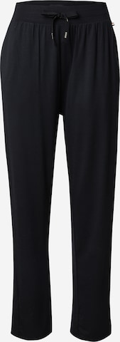 BOSS Black Pajama Pants in Black: front